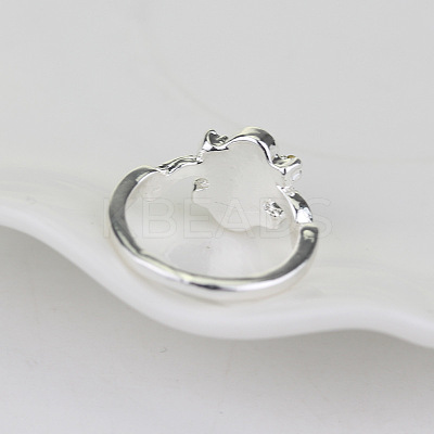 Alloy with Natural Lapis Lazuli Finger Rings FS-WGF3EDB-02-1