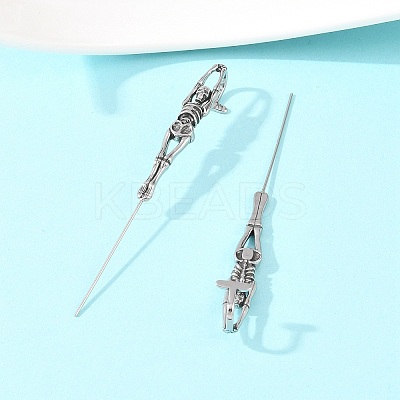 Halloween 316 Stainless Steel Ear Wrap Crawler Hook Earrings AJEW-C044-17A-AS-1