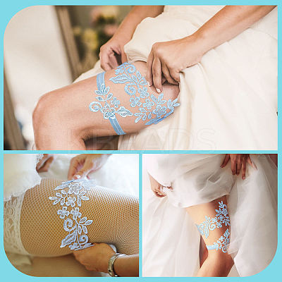 Polyester Lace Elastic Bridal Garters DIY-WH0308-149B-1