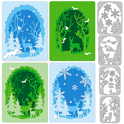 Forest Theme Carbon Steel Cutting Dies Stencils DIY-WH0309-1211-1