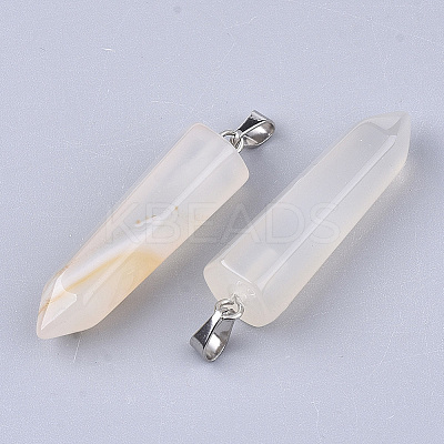 Natural White Agate Point Pendants LS-X-G-R220-34P-1