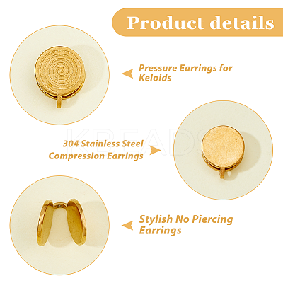 8Pcs 4 Colors 304 Stainless Steel Vortex Cuff Earrings EJEW-HS0001-14-1