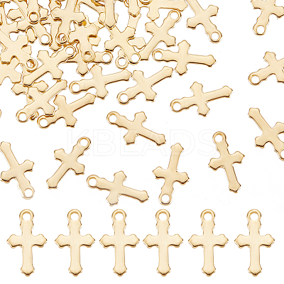 100Pcs 304 Stainless Steel Tiny Cross Charms STAS-BBC0002-71-1