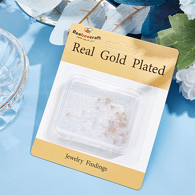 40Pcs Transparent Painless Prevent Allergy Resin Ball Stud Earring Findings KY-BBC0001-01-1