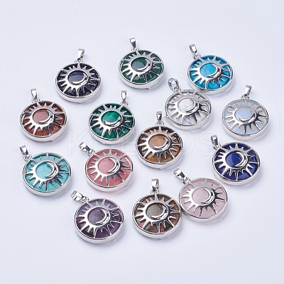 Natural & Synthetic Mixed Stone Pendants G-K234-B-1