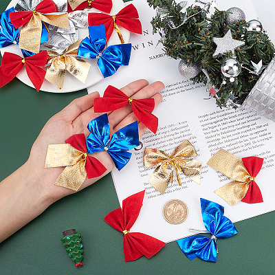 5Cards 5 Colors Velvet Bowknot Ribbon DIY-GF0003-47-1