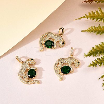 3Pcs Rack Plating Brass Micro Pave Cubic Zirconia Pendants ZIRC-SZ0003-88-1