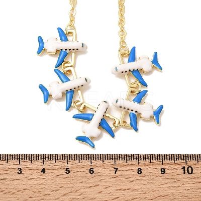 Brass Enamel Pendant Necklaces NJEW-B157-07G-01-1
