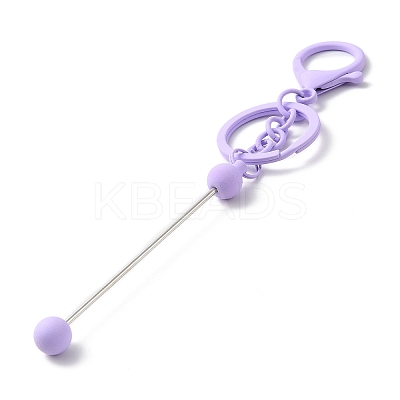 Spray Painted Alloy Bar Beadable Keychain for Jewelry Making DIY Crafts KEYC-A011-02A-1