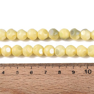 Ombre Effect Dyed Electroplate Opaque Glass Beads Strands EGLA-Q130-01A-23-1