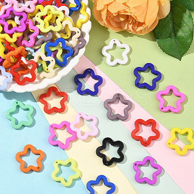 100Pcs Opaque Acrylic Pendants MACR-SP0001-92-1