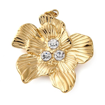 316 Stainless Steel Rhinestone Pendants STAS-K258-39F-G-1