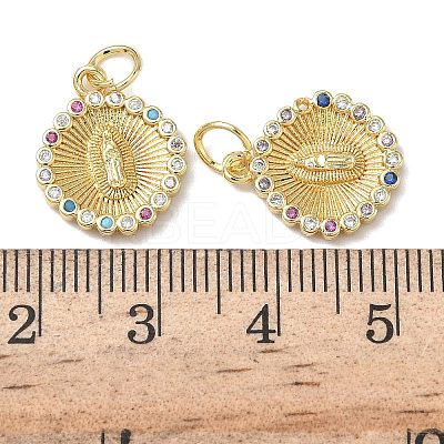 Holy Virgin Theme Brass Cubic Zirconia Pendants KK-L253-32G-04-1