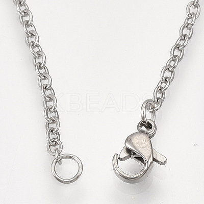Non-Tarnish 201 Stainless Steel Pendant Necklaces NJEW-T009-JN035-1-40-1