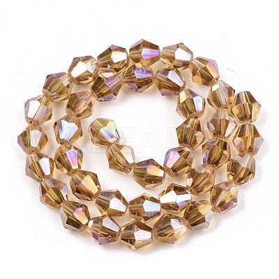 Electroplate Glass Beads Strands EGLA-Q118-6mm-B-1