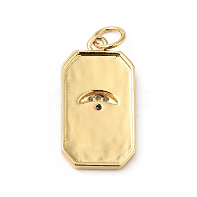 Rack Plating Brass Micro Pave Cubic Zirconia Pendants KK-H431-35G-1