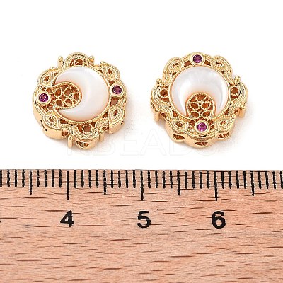 Brass Micro Pave Cubic Zirconia Charms KK-B102-25G-1