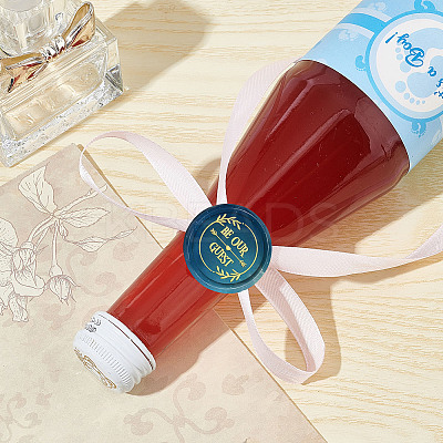 Brass Wax Seal Stamps with Wood Handle AJEW-WH0412-0139-1