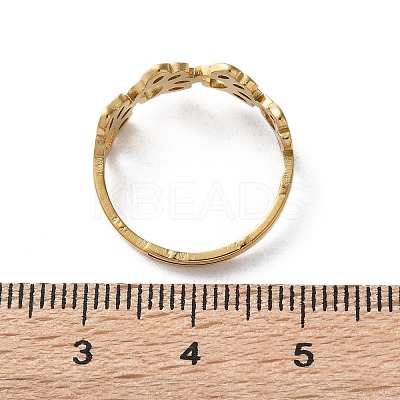 Ion Plating(IP) 201 Stainless Steel Hollow Out Dog Paw Prints Adjustable Ring for Women X-RJEW-K238-10G-1