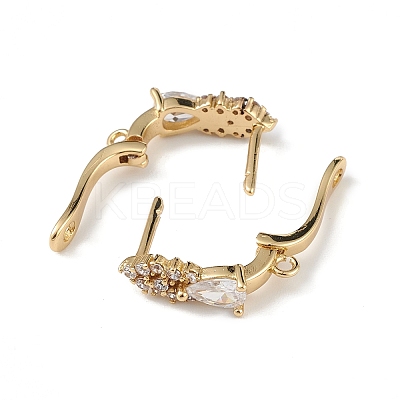 Brass Teardrop Hoop Earring Findings ZIRC-L097-055G-1