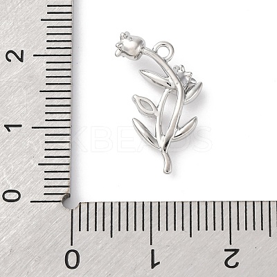 Brass Pave Clear Cubic Zirconia Pendants KK-V016-02P-1