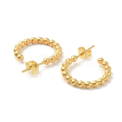 4 Pairs 4 Style 304 Stainless Steel Twist Rope & Oval & Ball Beaded C-shape Stud Earrings EJEW-TZ0001-01-1
