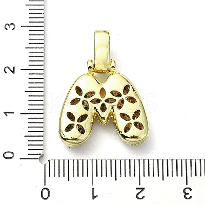 Brass Micro Pave Clear Cubic Zirconia Pendants KK-M279-01G-M-1