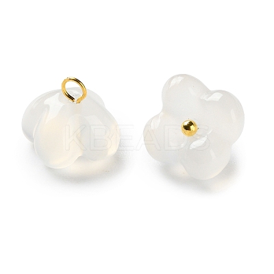 Natural Agate Osmanthus Flower Charms G-G179-03-1