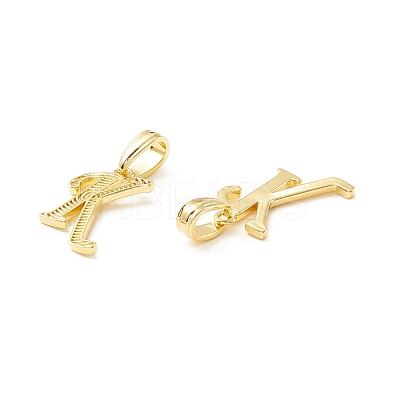 Rack Plating Eco-Friendly Brass Letter Pendants KK-K265-02G-K-1