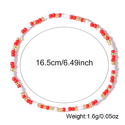 Boho Round Glass Seed Beaded Stretch Bracelets for Women NW8932-2-1