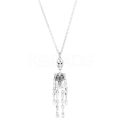 Punk Style Skeleton Skull Alloy Pendant Necklaces WH-WGF5A97-01-1