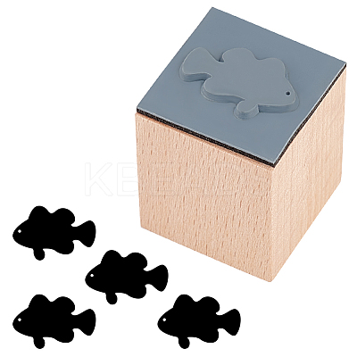 Wooden Stamps with Rubber DIY-WH0002-65A-1