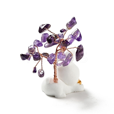 Natural Gemstone Tree Display Decorations DJEW-E007-01RC-1