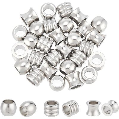 70Pcs 7 Style 201 Stainless Steel European Beads OPDL-UN0001-05-1