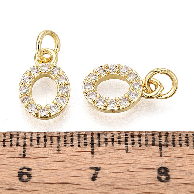 Brass Micro Pave Clear Cubic Zirconia Charms KK-N241-001O-1