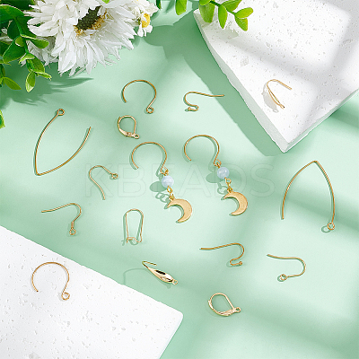 48Pcs 8 Style 304 Stainless Steel Earring Hooks STAS-UN0022-81-1