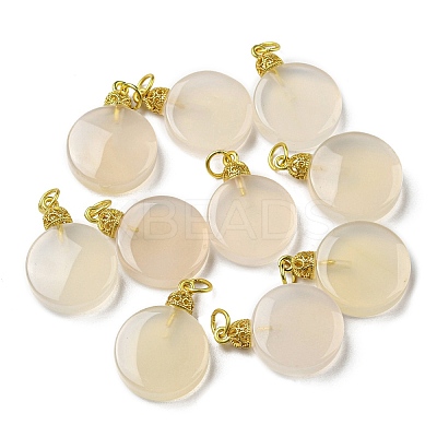 Natural White Agate Pendants G-R489-14MG-1