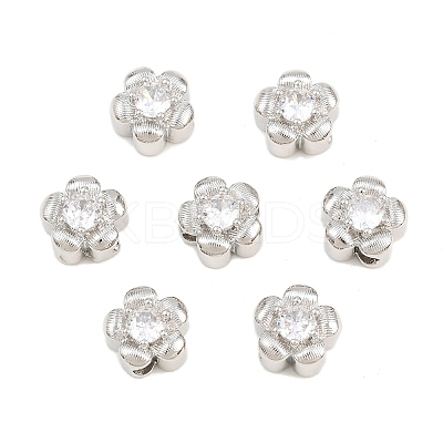 SHEGRACE Brass Micro Pave Clear Cubic Zirconia Beads XGRQ5K808-837P-1