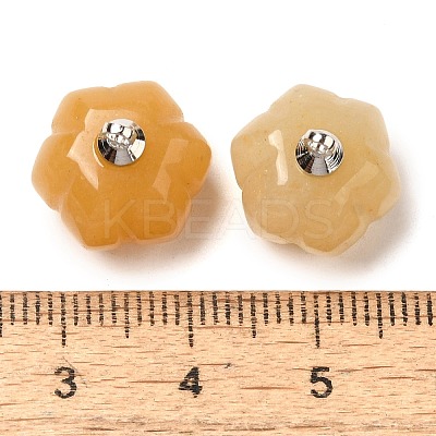 Natural Topaz Jade Pumpkin Charms with Platinum Tone Brass Bails G-C158-06P-02-1