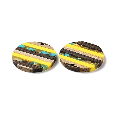 Transparent Resin & Walnut Wood Pendants RESI-TAC0017-68A-02-1