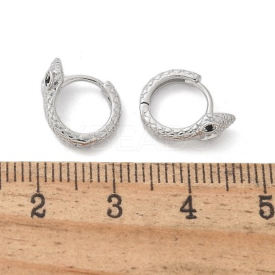 Brass Cubic Zirconia Hoop Earrings EJEW-Q014-08P-1