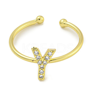 Rack Plating Brass Open Cuff Rings for Women RJEW-F162-02G-Y-1