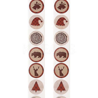 500Pcs Christmas Theme Round Stickers LS-AJEW-S090-04H-1