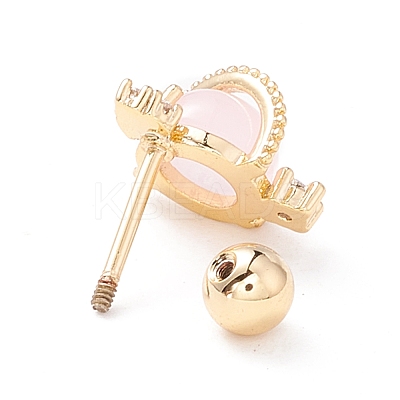 Planet Cat Eye Stud Earrings for Women EJEW-A065-02G-1