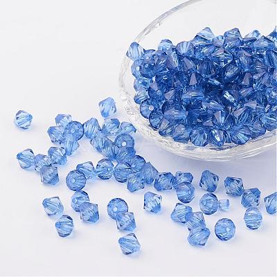 Faceted Bicone Transparent Acrylic Beads DBB6mm-63-1