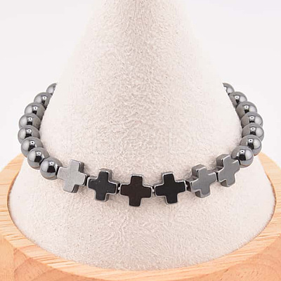 Aluminium & Magnesium Alloy Beads Stretch Bracelets for Men Women OO9310-1
