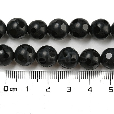 Natural Black Onyx Round Bead Strands G-L271-02-10mm-1
