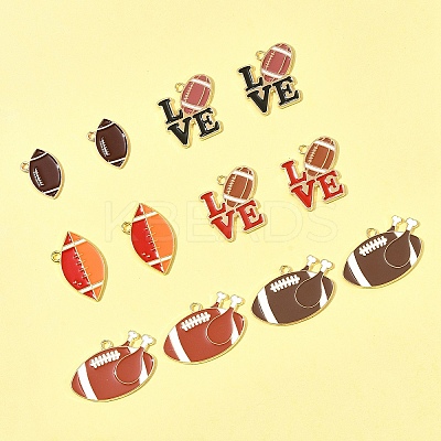 16Pcs 6 Styles Alloy Enamel Pendants ENAM-FS0002-44-1