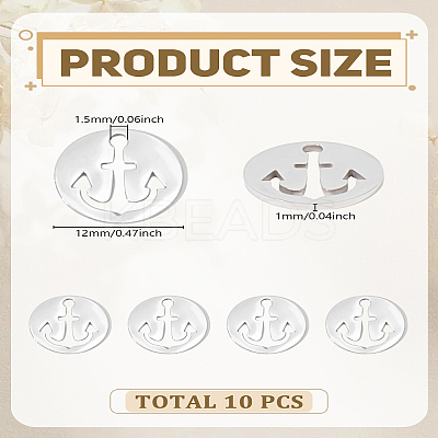 10Pcs 201 Stainless Steel Charms STAS-LP0003-20-1