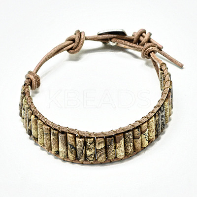 Cowhide Leather Cord Bracelets BJEW-R309-01B-09-1